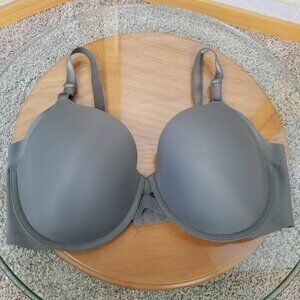 Warners "All You Need" Bra Underwire Gray Smooth 38D Back Closure Padded